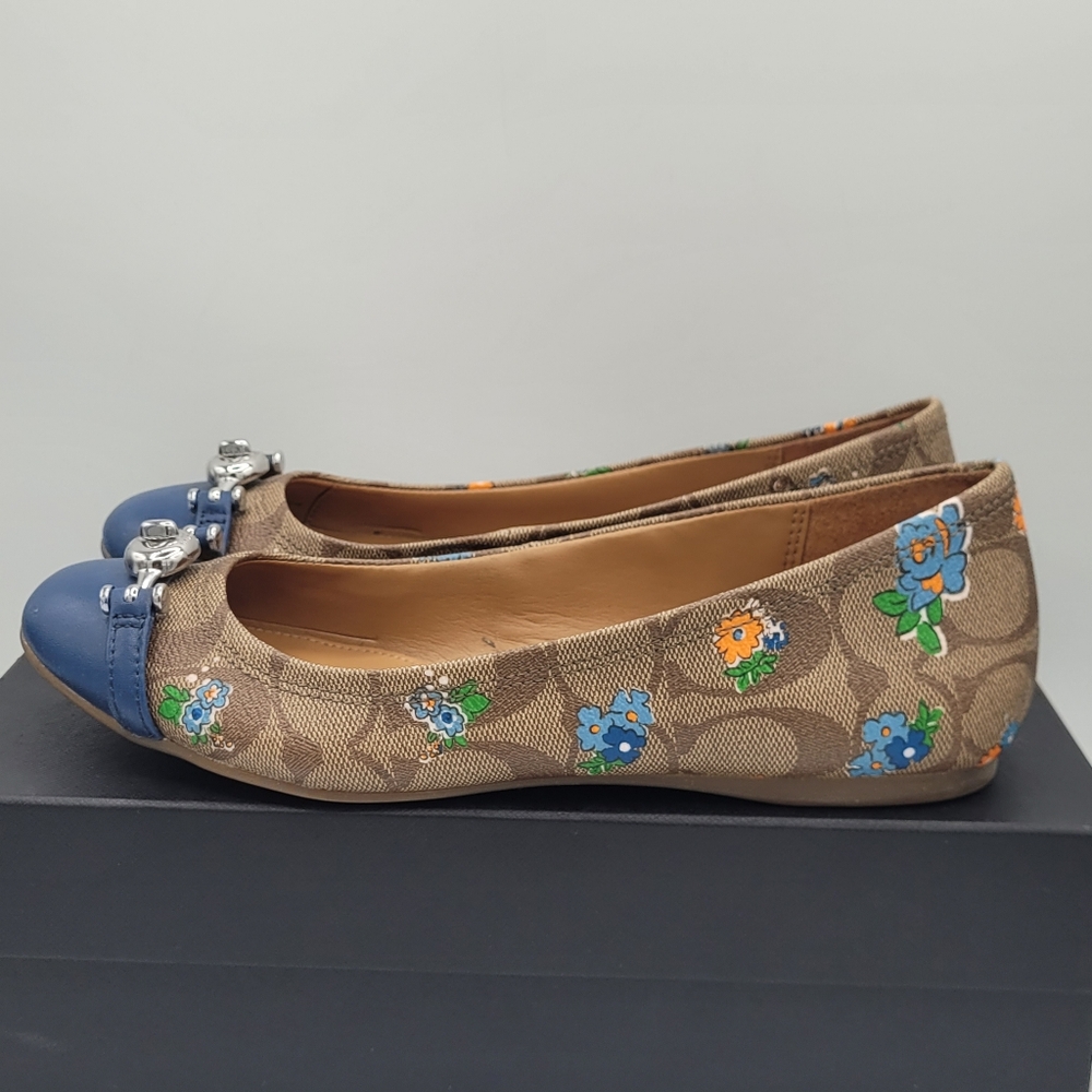 Coach Leila Ballet flats Signature C And Floral Design Size 6M - Picture 15 of 16